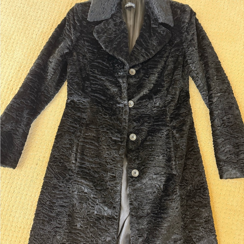 Elegant Black Textured Coat